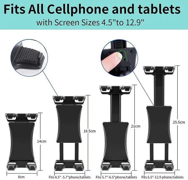 Alt view image 4 of 5 - LycoGear Heavy Duty 24" ELD Floor or Drill Base Tablet/Smartphone Mount w/Universal Holder | Easy Install | Fits iPad Galalxy Tablets and iPhone Smartphones (Includes 2nd Drill Plate Kit)
