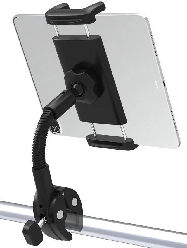 Main image of LYFICCS Handlebar Tablet Goose-Neck Mount for Bike, Tablet Bicycle Holder for Gym, Peloton Bike, Treadmill Compatible with iPad 12.9 Pro/Air/Mini Galaxy Tabs, iPhone 4-13" Cellphone or Tablets