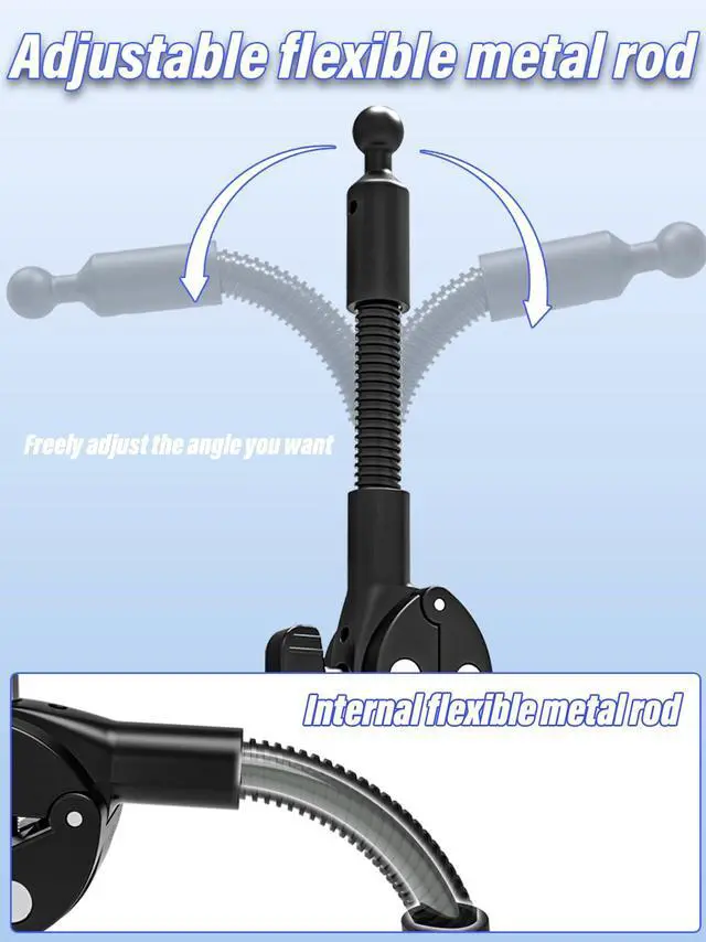 Alt view image 3 of 5 - LYFICCS Handlebar Tablet Goose-Neck Mount for Bike, Tablet Bicycle Holder for Gym, Peloton Bike, Treadmill Compatible with iPad 12.9 Pro/Air/Mini Galaxy Tabs, iPhone 4-13" Cellphone or Tablets