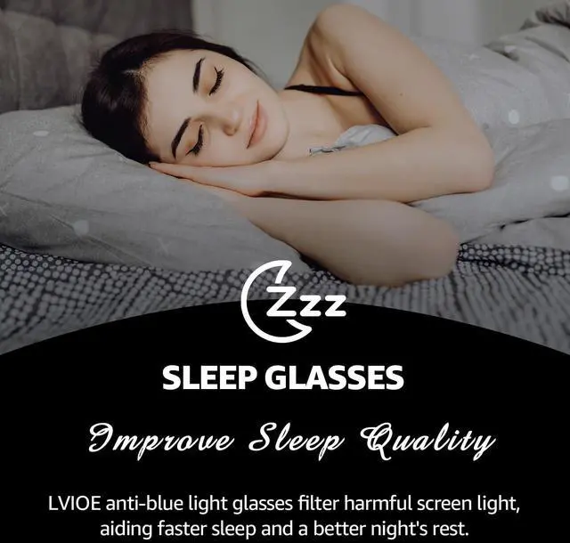 Alt view image 3 of 5 - LVIOE Fit Over Blue Light Blocking Glasses for Women Men Wraparound Wear Over Glasses Reduce Eyestrain Sleep Better LB0311M