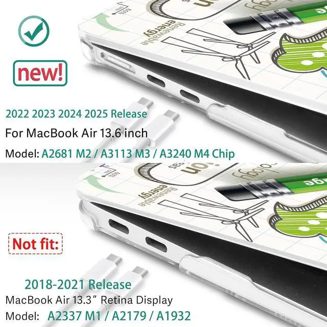 Alt view image 3 of 5 - May Chen for M4 MacBook Air 13.6 Inch Case 2025 2024 2023 2022 Release Models: A3240 A3113 M3 A2681 M2, Plastic Hard Shell Case for MacBook Air 13.6" with Retina Display Fits Touch ID, Creative lamp