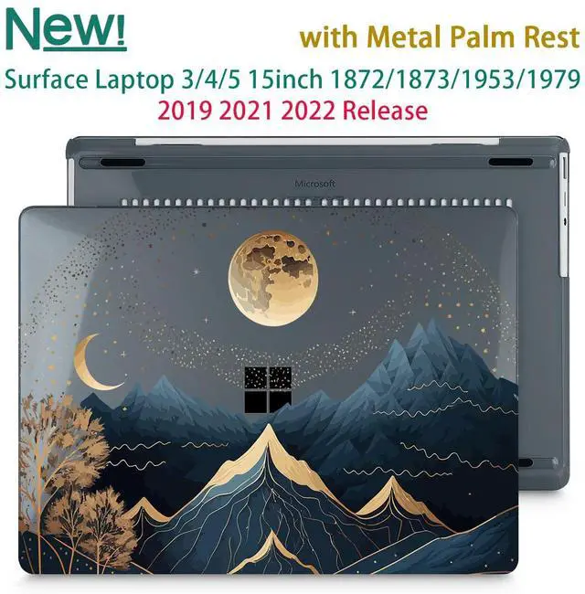 Alt view image 3 of 5 - May Chen for 15 inch Microsoft Surface Laptop 3/4/5 with Metal Palm Rest Models:1872 1873 1953 1979, Plastic Hard Shell Case with Screen Protector & Keyboard Cover & Dust Plug, Traditional