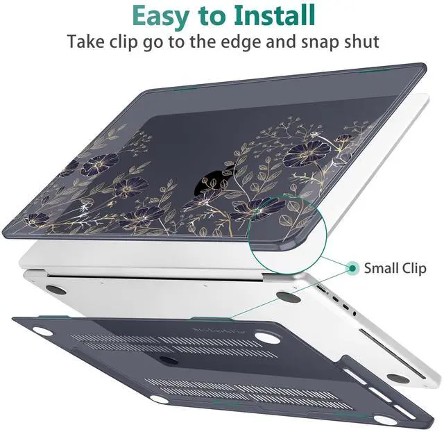 Alt view image 4 of 5 - May Chen Case for M4 MacBook Pro 16 inch A3403 Max A3186, M3 A2991 M2 A2780 M1 A2485 Pro Max 2024 2023 2022 2021 Release, Plastic Hard Shell Case with Screen Pretector&Keyboard Cover, Floral Art