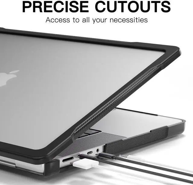 Alt view image 2 of 5 - May Chen Case for M4 MacBook Pro 14 inch 2021-2024 Release, Models M4 A3112 A3401 Max A3185, M3 A2918 A2992, M2 A2779 M1 A2442, Heavy Duty Protective Hard Shell Case & Fold Kickstand, Clear