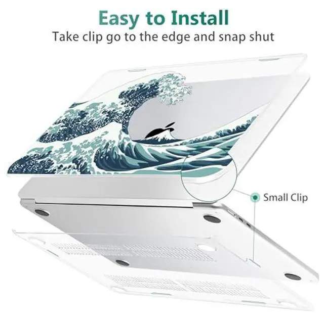 Alt view image 5 of 5 - May Chen Compatible with M4 MacBook Air 15 inch Case 2025 2024 2023 A3241 A3114 M3 A2941 M2 with Liquid Retina Display & Touch ID, Plastic Hard Shell with Keyboard Cover - Great Wave