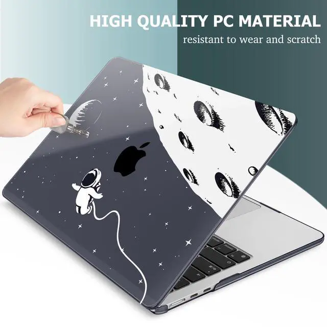 Alt view image 4 of 5 - May Chen for MacBook Air 13.6 Inch Case 2025 2024 2023 2022 Release Models: A3240 M4 A3113 M3 A2681 M2, Plastic Hard Shell Case for MacBook Air 13.6" with Retina Display Fits Touch ID,Astronaut Flight