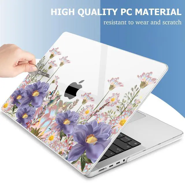 Alt view image 5 of 5 - Mektron Case for 2024 MacBook Pro 16" M4 A3403 A3186 Fits M3 A2991 M2 A2780 M1 A2485 (2021/2033) Pro/Max Chips with Touch ID, Hard Shell Plastic Laptop Cover Keyboard Cover, Floral C146