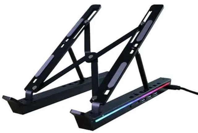 Main image of MINLIU RGB USB C Laptop Docking Station Stand, USB C Docking Station Tablet Stand, 4 in 1 USB C Hub, 3 x USB-A 2.0, 1 x USB-C 2.0, Universal Docking Station for MacBook Pro/Lenovo/Air/Dell/HP