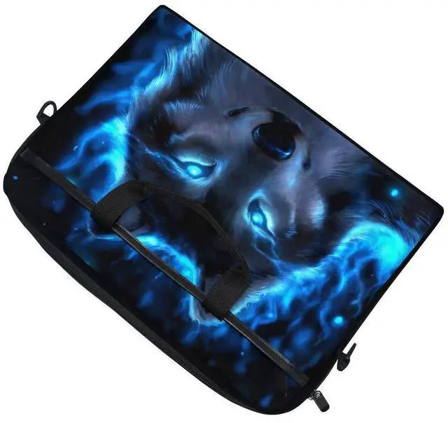 Alt view image 5 of 5 - ALAZA Cool Midnight Wolf Animal 15 inch Laptop Case Shoulder Bag Crossbody Briefcase Messenger Sleeve for Women Men Girls Boys with Shoulder Strap Handle, for Her Him