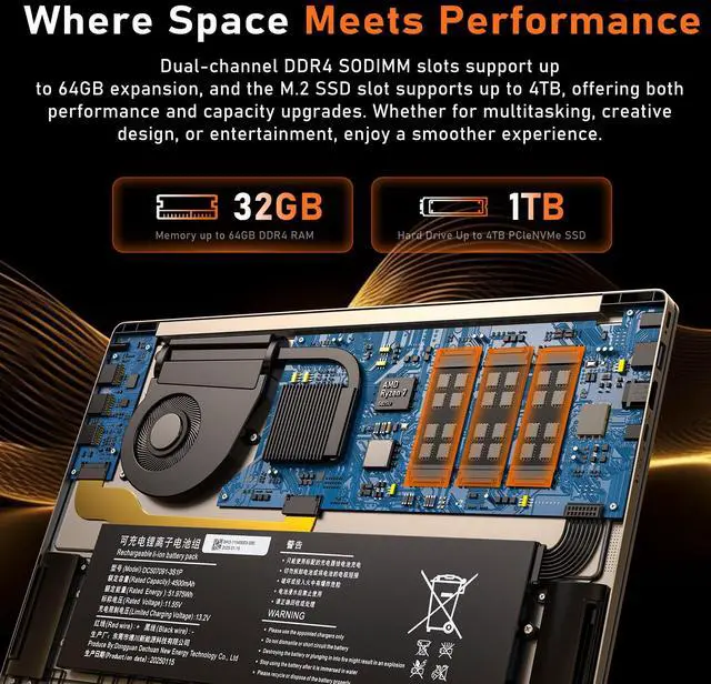 Alt view image 4 of 5 - 2025 Gaming Laptop 16 Inch Laptop Computer with AMD Ryzen 7 5825U Processor, 32GB DDR4, 1T SSD, FHD Display 1920*1080P, Windows 11 PRO, WiFi 6, Backlit Keyboard HDMI, for Student, Office, Business