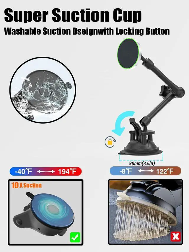 Alt view image 2 of 3 - NATDETC Car Dashboard Windshield Tablet Holder with Flexible Long Metal Arm, Extra Large Suction Cup Tablet Holder, for iPad Pro Air Mini, Galaxy Tab, iPhone Devices
