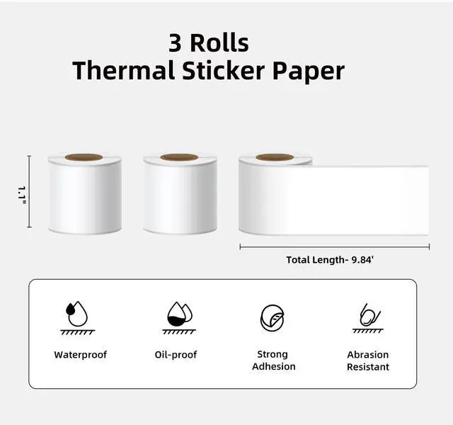 Alt view image 3 of 5 - ORGSTA Label Maker Machine with Tape, T003 Thermal Label Maker, 0.8-3.15 Inch Bluetooth Label Printer with White Self-Adhesive 57mm x 3m Thermal Paper, Compatible with Phone & PC