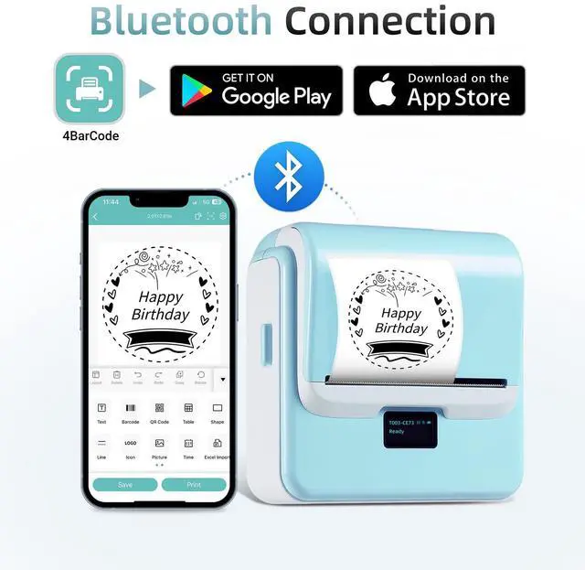Alt view image 5 of 5 - ORGSTA Label Maker Machine with Tape, T003 Thermal Label Maker, 0.8-3.15 Inch Bluetooth Label Printer with White Self-Adhesive 57mm x 3m Thermal Paper, Compatible with Phone & PC