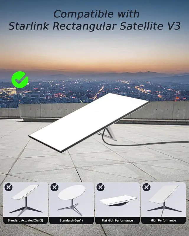 Alt view image 3 of 5 - Rixunovex Starlink Cable Gen 3 30FT/9.5M | Starlink Mini Cable | Starlink Standard V3 Kit | Starlink Ethernet Cable | Compatible with Rectangular Satellite and Accessories | Waterproof Outdoor Grey