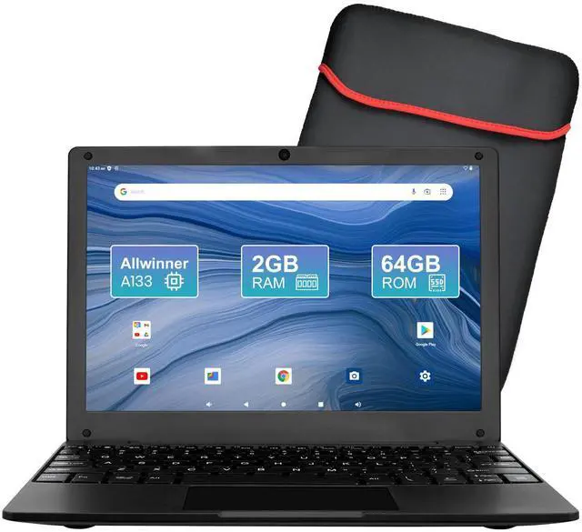 Main image of Reuoptu 10.1 Inch Android 12.0 OS Laptop Computer,2GB RAM,64GB EMMC,AllWinner Quad-core 64-Bit Processor A133 Netbook,Ultra Slim Portable Business Office Study Laptop (Inches, 10, Black)