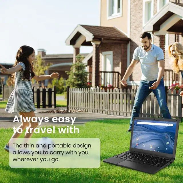 Alt view image 5 of 5 - Reuoptu 10.1 Inch Android 12.0 OS Laptop Computer,2GB RAM,64GB EMMC,AllWinner Quad-core 64-Bit Processor A133 Netbook,Ultra Slim Portable Business Office Study Laptop (Inches, 10, Black)