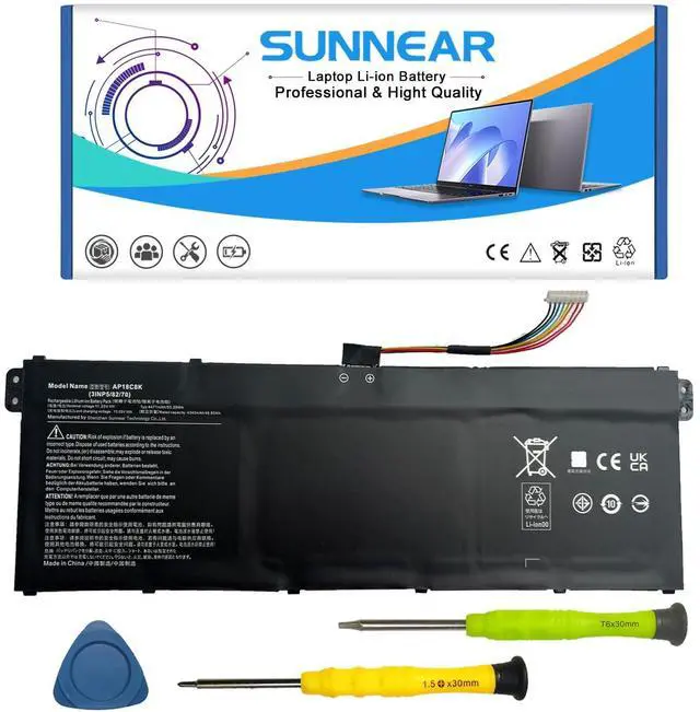 Main image of SUNNEAR AP18C8K 50.29Wh Battery Replacement for Aspire 5 A514-52 Chromebook 314 C933 Swift 3 SF314-42 SF314-57 SF314-58 Series Laptop 11.25V 4471mAh SB10K97587