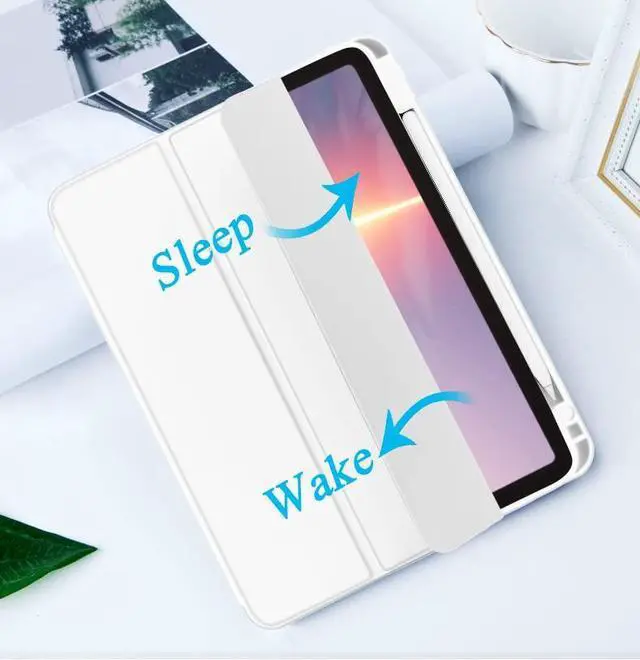 Alt view image 5 of 5 - SIWENGDE Cases for iPad Pro 12.9 Case 6th/5th/4th Generation (2022/2021/2020) with Pencil Holder [Apple Pencil Wireless Charging] Soft TPU Smart Tri-fold Stand Protective Cover(White)