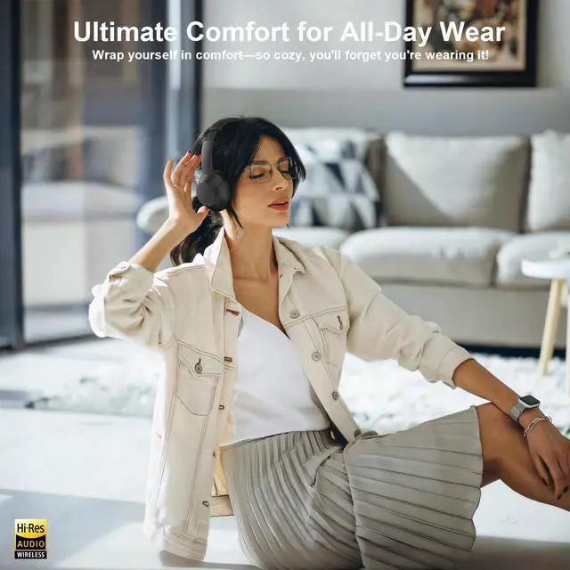 Alt view image 5 of 5 - Wireless Headset with Mic for Work, Bluetooth Headset with Microphone (Environmental Noise Cancellation), Wireless Headphones with USB Dongle & Charging Dock for PC/Teams/Zoom/Call Center/Home