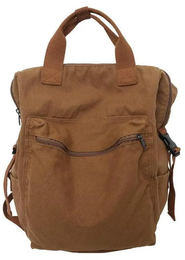 Main image of Sumleno Aesthetic Canvas Backpack for Women Men 15.6 Laptop Backpack Vintage College Backpacks Travel Rucksack Casual Daypack (Brown,One Size)