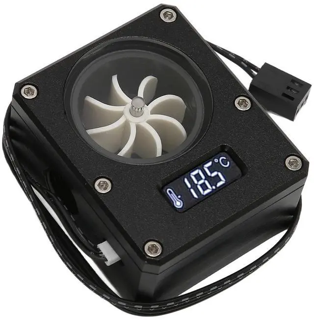 Main image of SUNGOOYUE Temperature Monitoring for PC Water Cooling System, 12V Small 3pin Interface G1/4 Thread LCD Display for Most Computer Cooling Pipes or Connectors (Black)