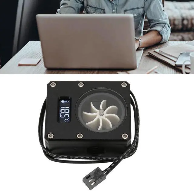 Alt view image 5 of 5 - SUNGOOYUE Temperature Monitoring for PC Water Cooling System, 12V Small 3pin Interface G1/4 Thread LCD Display for Most Computer Cooling Pipes or Connectors (Black)