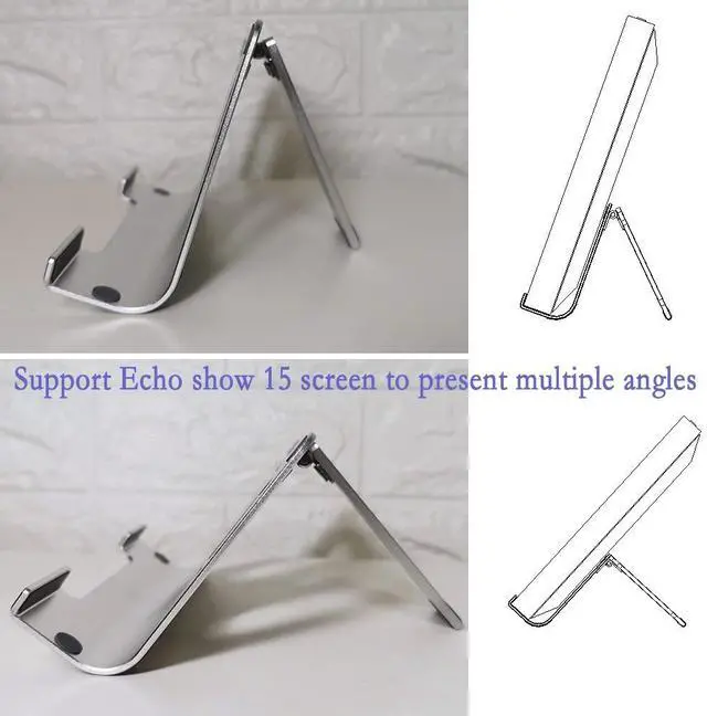 Alt view image 5 of 5 - Tilt Stand for Echo Show 15 Silver 041-02 SX