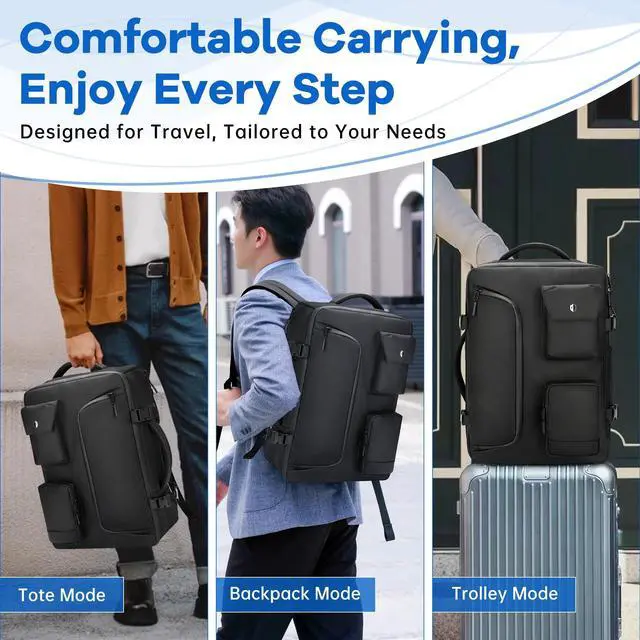 Alt view image 4 of 5 - SWICKY Lightweight Travel Backpack for Laptops, Durable Carry-On Bag for Daily Use (Black)