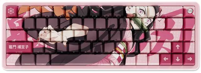 Main image of Demon Slayer Kimetsu No Yaiba Nezuko Full Art PBT Dye Sublimation Keycaps for Mechanical Gaming Keyboards, Cherry MX Switches, Custom Side Print, ANSI ISO Support, US Layout - Officially Licensed