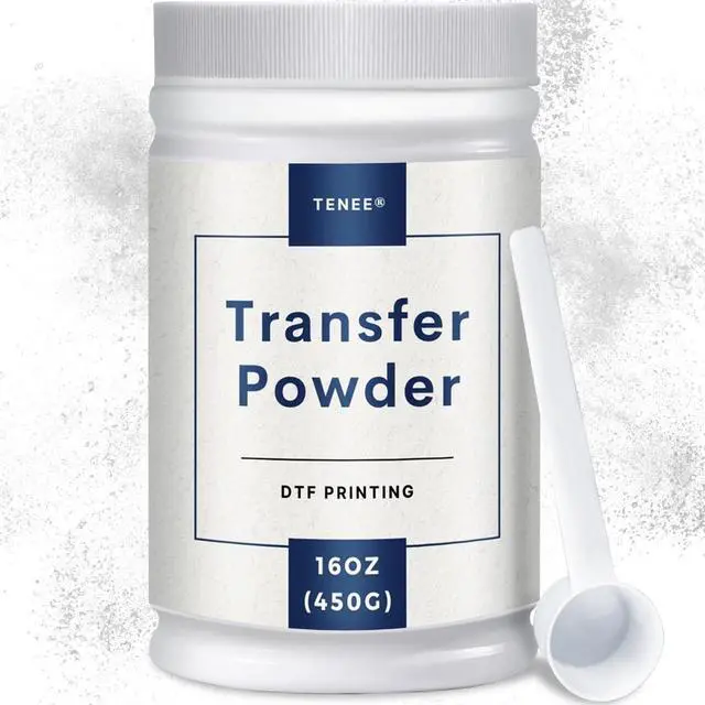 Main image of DTF Powder 450g/16oz White DTF Powder Adhesive, Upgrade DTF Transfer Powder with Super Adhesion, Waterproof and Durability for All Fabric.
