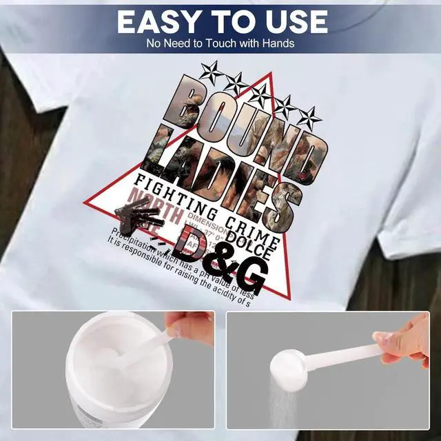 Alt view image 2 of 5 - DTF Powder 450g/16oz White DTF Powder Adhesive, Upgrade DTF Transfer Powder with Super Adhesion, Waterproof and Durability for All Fabric.
