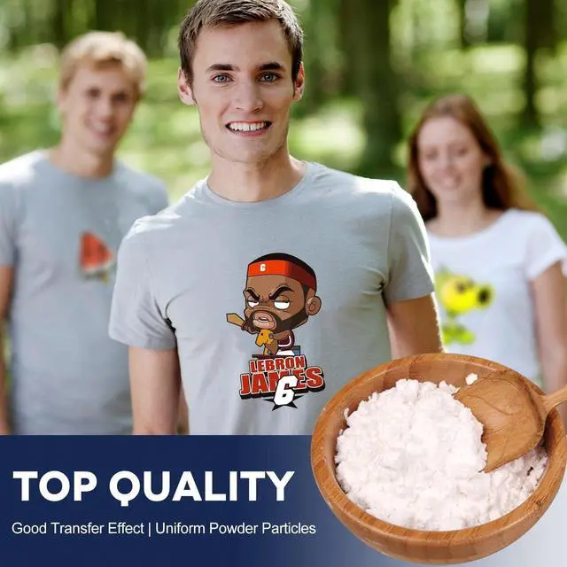 Alt view image 4 of 5 - DTF Powder 450g/16oz White DTF Powder Adhesive, Upgrade DTF Transfer Powder with Super Adhesion, Waterproof and Durability for All Fabric.
