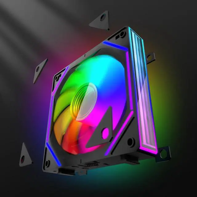 Alt view image 3 of 5 - Daisy Chain Case Fan:5 Pack 120mm PC RGB Fans Computer Case Fans, 5V 3-PIN Connector Daisy Chain PWM Cooling Fan,Forward Fan