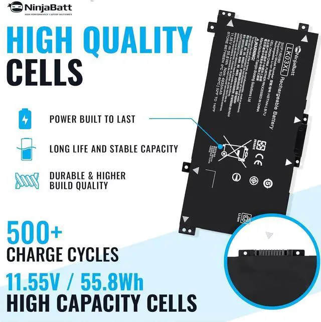 Alt view image 2 of 5 - NinjaBatt LK03XL l09281-855 916814-855 Battery for hp Envy x360 Convertible 15m-bp1xx 15m-cn0xxx 15-cn0xxx 15m-cp0xxx 17m-ae0xx 17-bw 17m-ae111dx 15m-cn0012dx 15m-cn0011dx (11.55/55.8Wh)