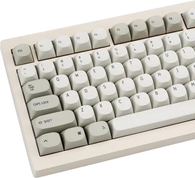 Main image of TIMSEKER 119 Keys Retro Minimalist Keycap, PBT MA Profile Keycap Set, Retro White and Grey Keyboard Key Cap, Dye Sublimation Mac Style Custom Key Cap for ANSI/ISO Layout Mechanical Keyboard