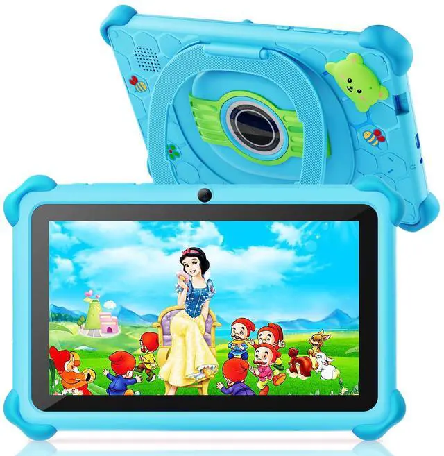 Main image of Kids Tablet, 7 inch Tablet for Kids, 32GB Toddler Tablets with Case Included, Parental Control, Dual Camera, GMS, WiFi (Blue)