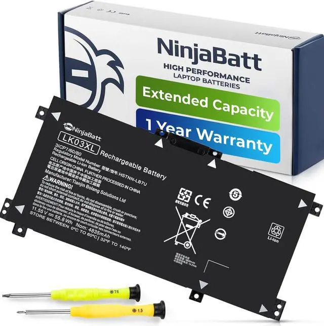 Main image of NinjaBatt LK03XL l09281-855 916814-855 Battery for hp Envy x360 Convertible 15m-bp1xx 15m-cn0xxx 15-cn0xxx 15m-cp0xxx 17m-ae0xx 17-bw 17m-ae111dx 15m-cn0012dx 15m-cn0011dx (11.55/55.8Wh)