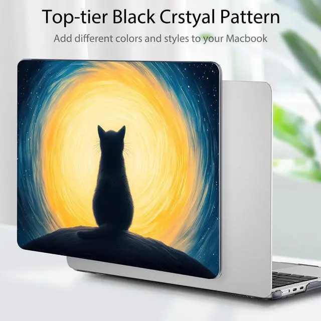Alt view image 3 of 5 - Tuiklol for M4 MacBook Air 13.6 inch Case 2025-2022 Release M2 Chip Model A3240 A3113 A2681, Plastic Hard Shell Cover for MacBook Air 13.6 Liquid Retina Display with Touch ID, Cat
