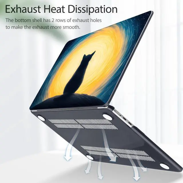 Alt view image 4 of 5 - Tuiklol for M4 MacBook Air 13.6 inch Case 2025-2022 Release M2 Chip Model A3240 A3113 A2681, Plastic Hard Shell Cover for MacBook Air 13.6 Liquid Retina Display with Touch ID, Cat