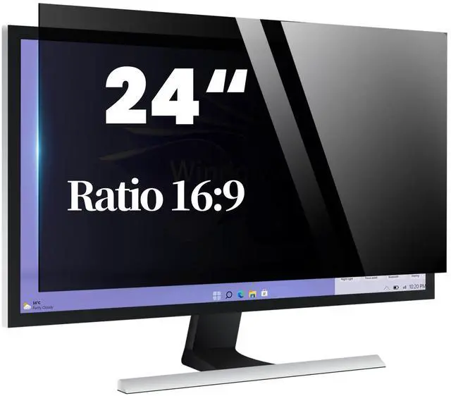 Main image of Twugs Computer Privacy Screen 24 Inch, Display Privacy Shield for 16: 9 Aspect Ratio, Monitor Anti-Glare & Privacy Filters, Anti-Blue Light, Removable