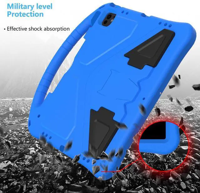 Alt view image 4 of 5 - UUcovers Kids Case for Apple iPad Air 13 inch M3/M2 (2025/2024), Stand Protective Cover with Pencil Holder/Handle Kickstand/Lightweight Soft EVA Foam Shockproof Cover for iPad Air 13 Tablet, Blue