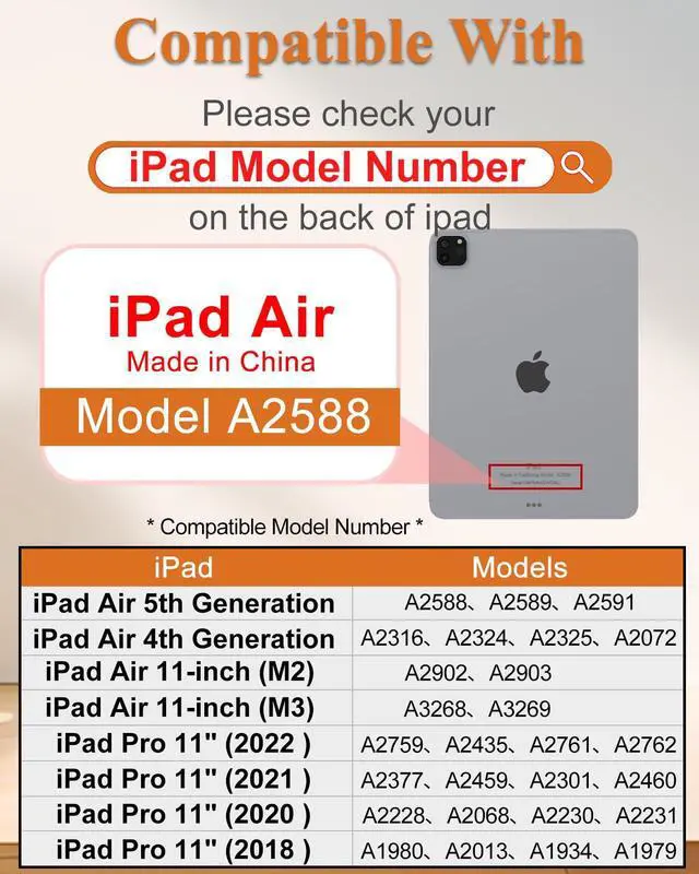 Alt view image 2 of 5 - Uppuppy for iPad Air 11 inch Case 2024 - Air 5th/4th Generation 10.9, Pro 11 Case with Keyboard Pencil Holder Tablet Cover Folio Women Girls Cute Marble Aesthetic for iPad Air 11 2024 (M2), Pro 11