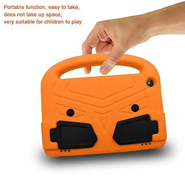 Alt view image 4 of 5 - Kids Case for  Kindle Fire HD 8 Tablet Kids Case 8th/ 7th/ 6th Generation (2018/2017/2016) 8 inch with Handle/Kickstand, UUcovers Stand Lightweight Shockproof EVA Foam Girls Boys Cover, Orange