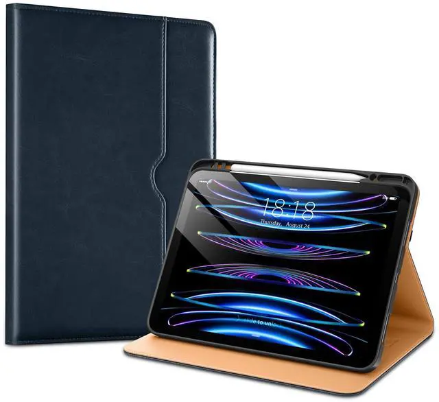Main image of VIKESI Case for iPad Air 13 inch (M3) 2025 / (M2) 2024,Premium Leather Folio,Apple Pencil Holder,Auto Sleep/Wake,Stand Cover - Blue