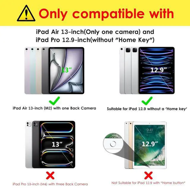 Alt view image 2 of 5 - VIKESI Case for iPad Air 13 inch (M3) 2025 / (M2) 2024,Premium Leather Folio,Apple Pencil Holder,Auto Sleep/Wake,Stand Cover - Dark Purple