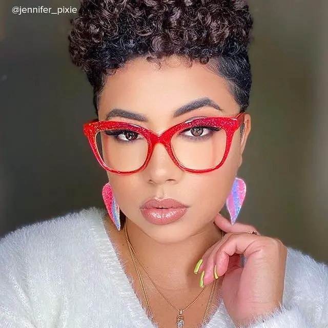 Alt view image 3 of 5 - Voogueme Cat Eye Glitter Bright/Pink Blue Light Blocking Glasses for Women Berniece OT157359-04