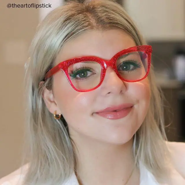 Alt view image 4 of 5 - Voogueme Cat Eye Glitter Bright/Pink Blue Light Blocking Glasses for Women Berniece OT157359-04