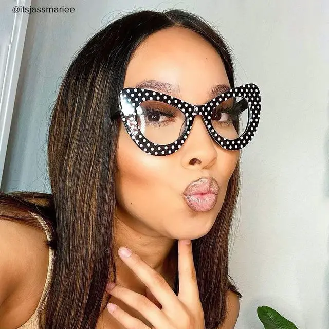 Alt view image 3 of 5 - VOOGLAM Oversize Cat Eye Blue light Blocking Glasses for Women Anti UV Eyestrain Eyewear April GVFP0163-08