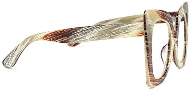 Alt view image 5 of 5 - Voogueme Oversize Square Frame Blue Light Glasses for Wome Block UV Anti Eyestrain Eyewear Adrian GWA000487-03, Brown, Large