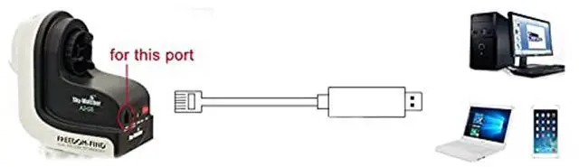 Alt view image 2 of 5 - Washinglee RJ12 Control Cable for Skywatcher AZ-GTI and AZ-GTE, for Computerized Alt-Az Tracking Mount (6 FT / 1.8M)